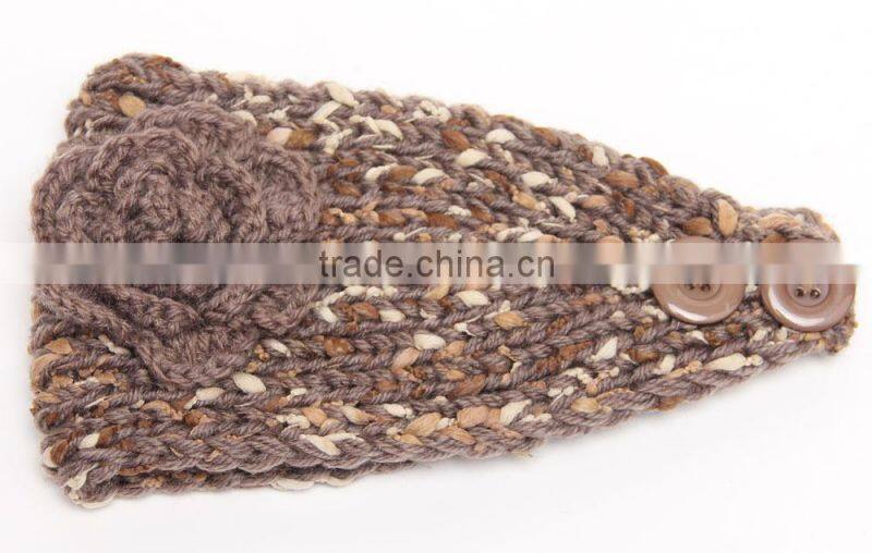 2015 New Patterns Fashion Women Ladies Flower Knitted Head Band