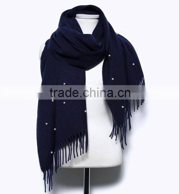 Wholesale New Tassel Wool Acrylic Pearl Fashion Ladies Shawls and Scarves Pashmina