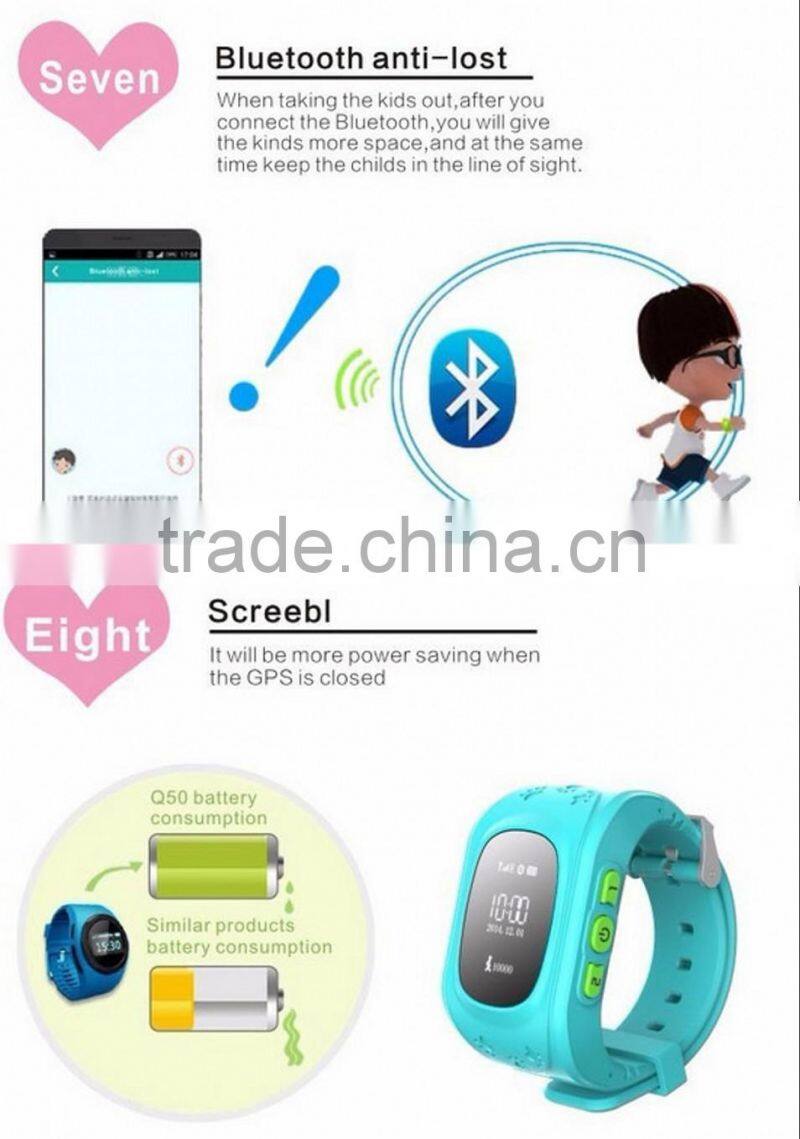 Children wristwatch,Children GPS Tracker Smart Watches Q50 For Satellite monitoring Double Locate Remote Monitor SOS