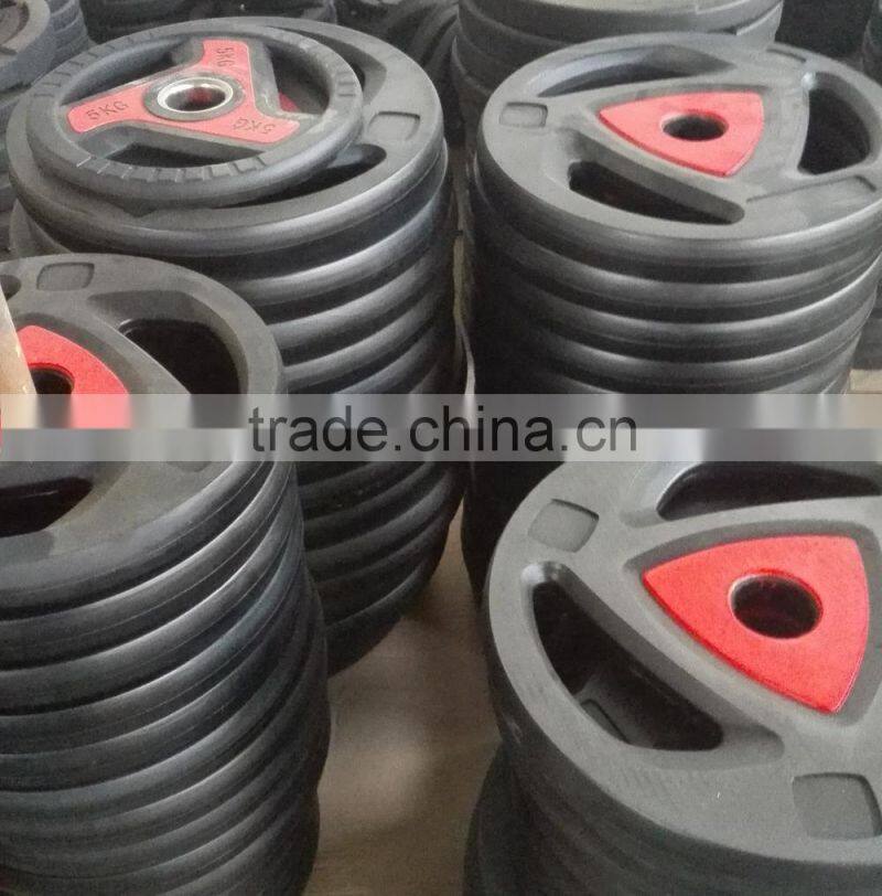 AA Grade New Style Color Three Handle Rubber Weight Olympic Plate