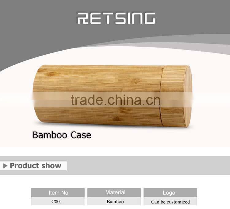 Bamboo tube case for bamboo sunglasses, wood cylinder sunglass case