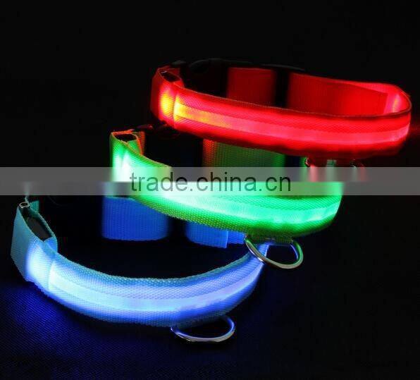 Rechargeable USB Waterproof LED Flashing Light Band Safety Pet Dog Collar quality