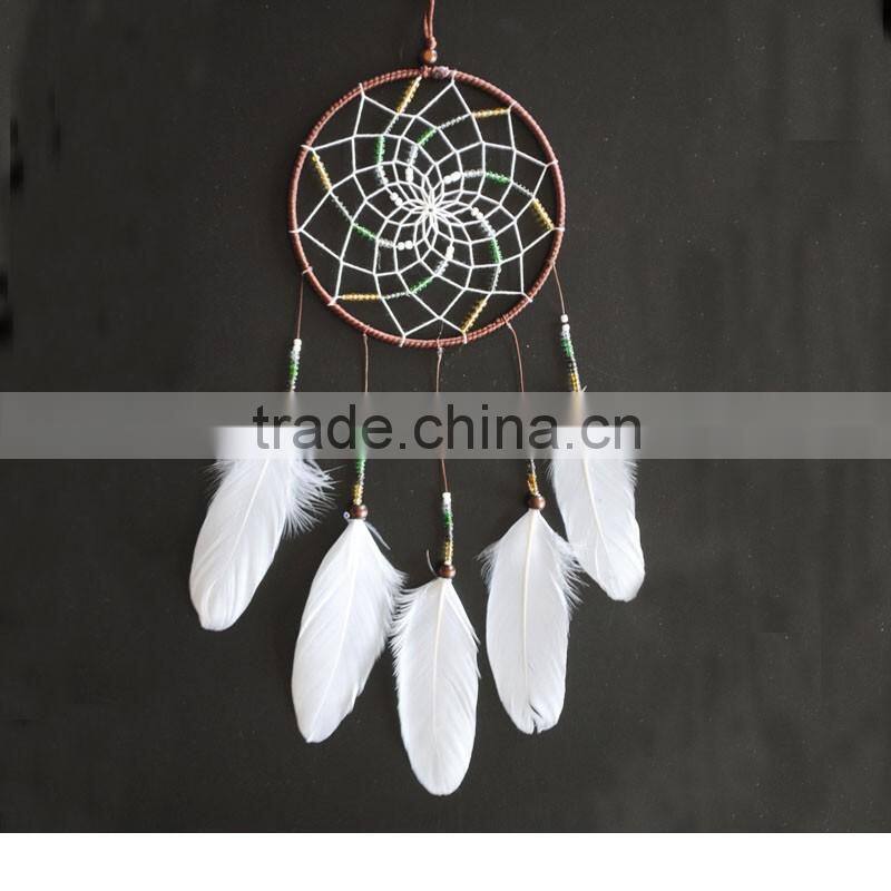New Style Beads Chicken Feather Fashion Cotton String Dream Catcher DC-051