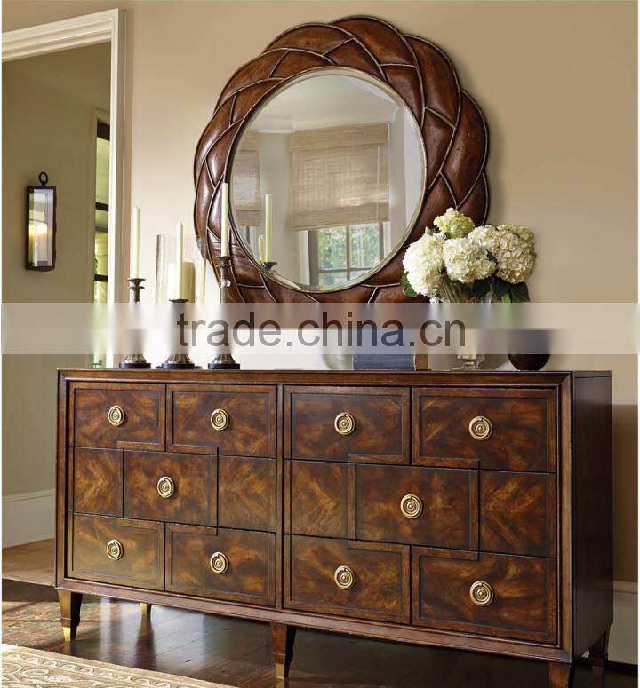 American classical dresser with mirror, solid wood dresser