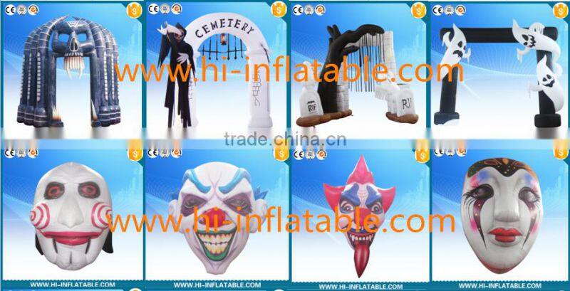 2015 hot selling halloween decoration inflatable halloween skull arch
