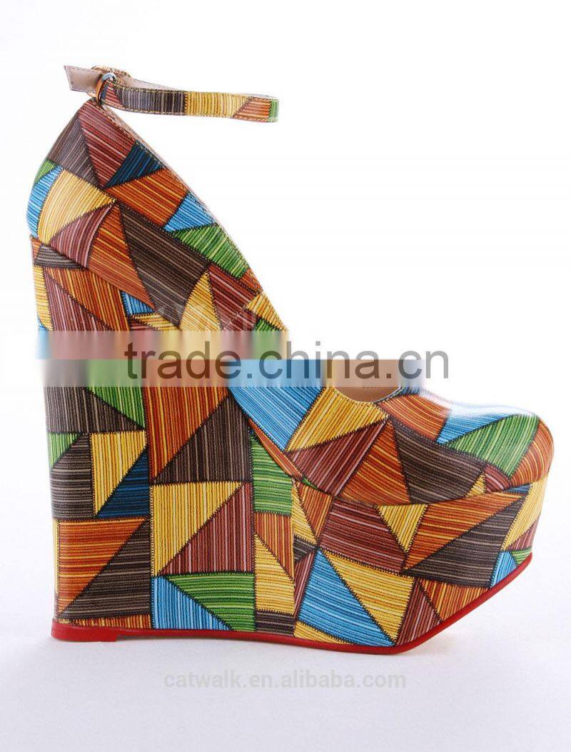 2015 Women shoes Large size Wedge High Heel Platform Shoes Women Sweet Style Shoes Unique Style Shoes