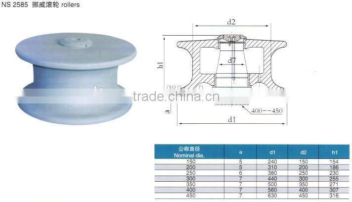 Fairlead roller for ship,German type DIN81906 warping roller