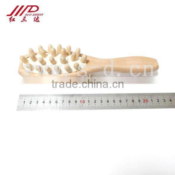 Wooden massage bath brush with