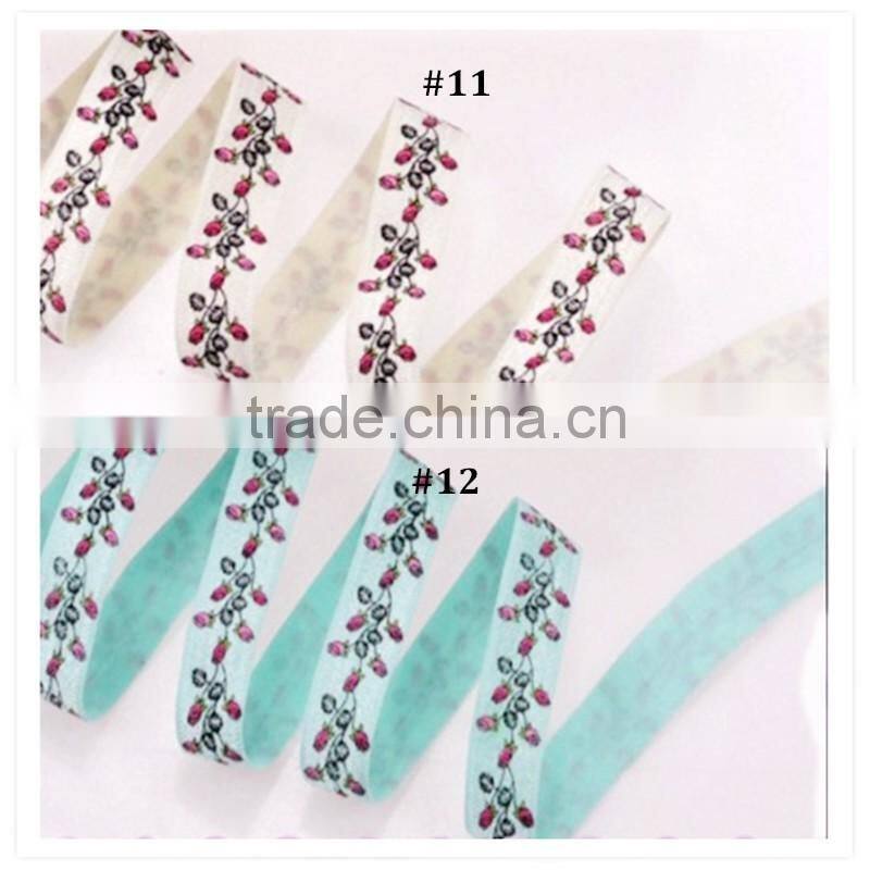 5/8'' elastic fold over elastic ribbon/ waistcoat ribbon/ bra silk ribbon