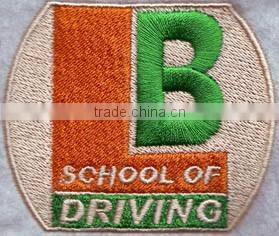 felt fabric round design embroidered patch/custom embroidered patches for student