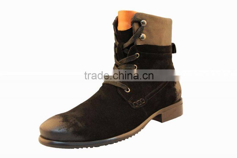 2015 High-grade high cut full genuine leather men shoes for walking