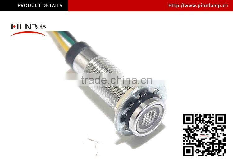 8mm diameter metal flat head 220v red green dual color led short screw indicator light