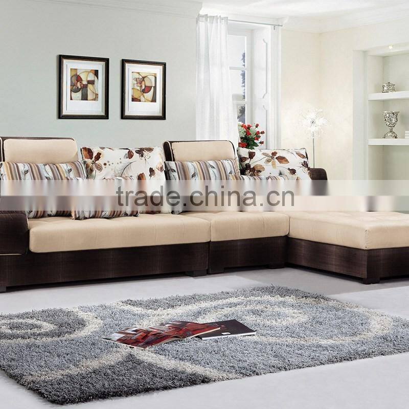 Simple Design Fabric Scatter Back Three Seat Sofa