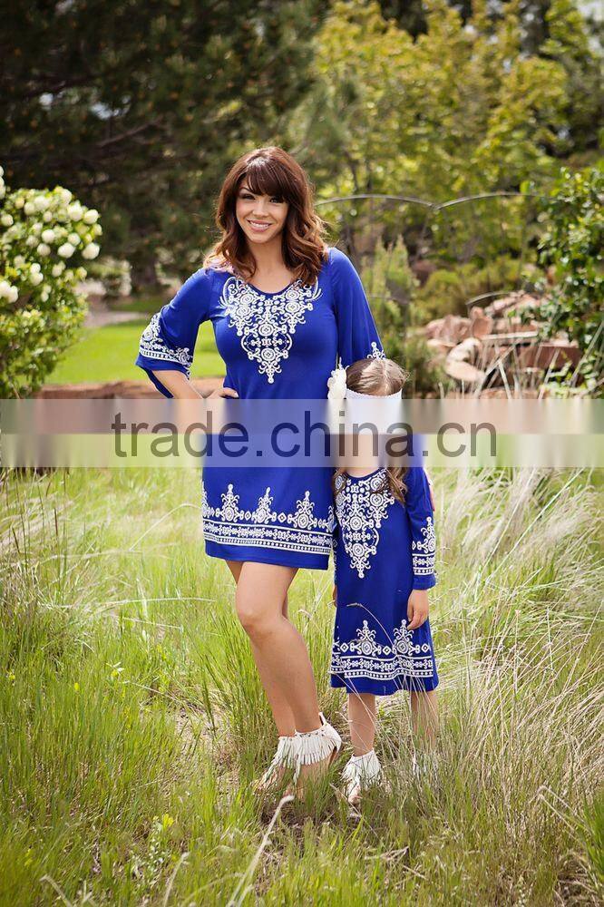 Custom design latest casual printed long dress bohemian quality maxi plus size dress