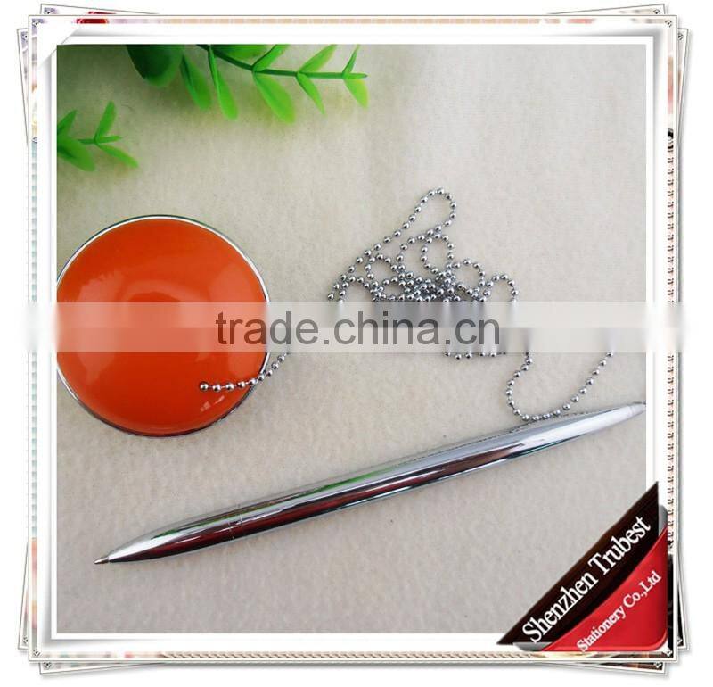 TT-13 fashionable desk pen with chain , bank pen with lovely pen stand