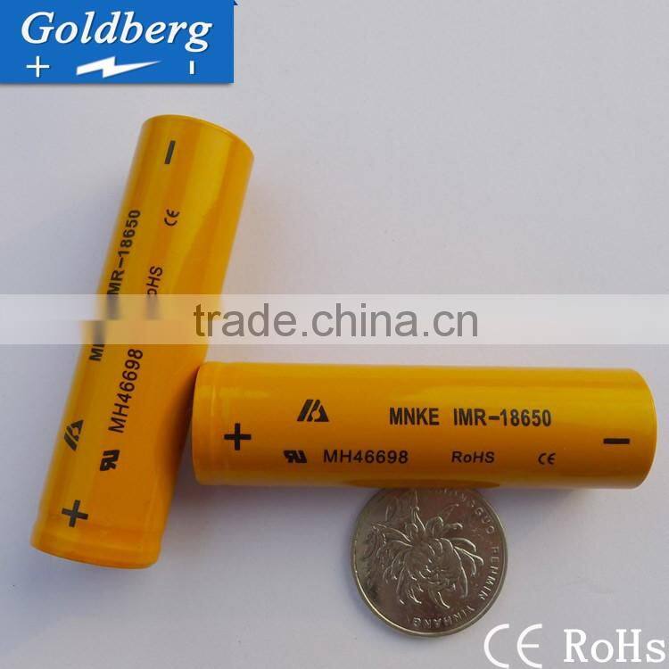 In stock original wholesale mnke IMR 18650 1600mah 30A 3.7V high drain battery /high discharge 30A big mods battery