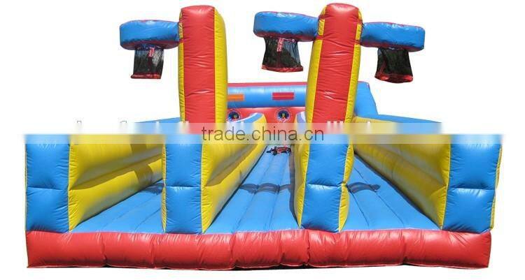 commercial three lane inflatable bungee run with cord n inflatable basketball hoops for sale
