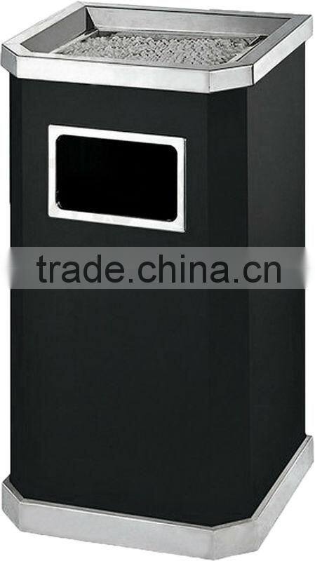 Indoor square ground stand dustbin with ash barrel