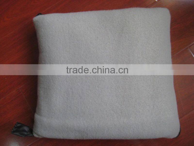 promotion waterproof solid polar fleece travel pillow blanket
