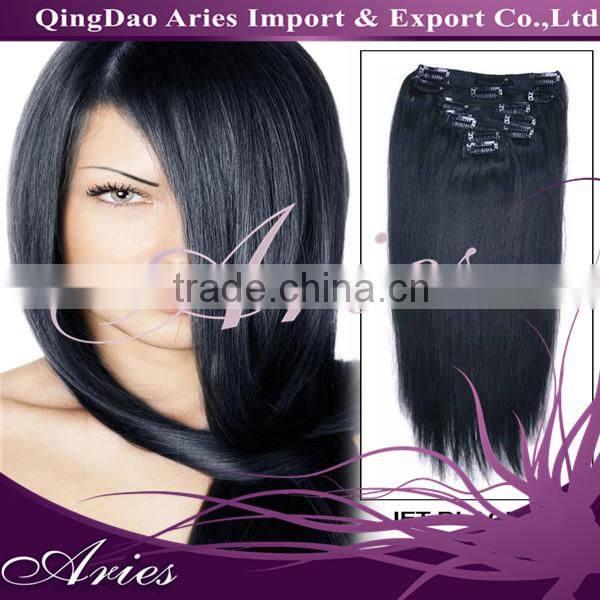 Alibaba supplier 8A grade clip in hair extension human hair extensions clip in hair extensions for black