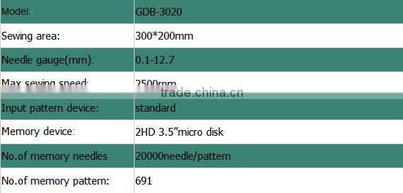 GDB-3020 Computerized Program Pattern Sewing Machine