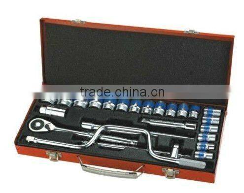 Chrome vanadium 12pcs socket set with red rim