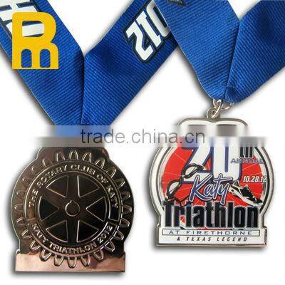 2015 new coming metal sports medals with ribbon