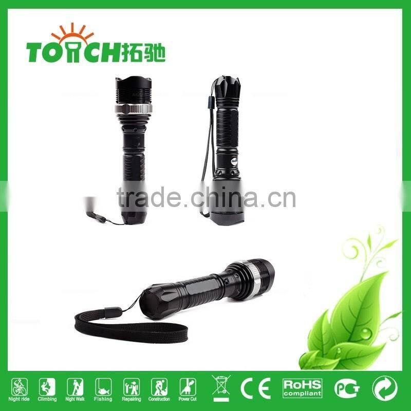 High Power 3 modes Flashlight Bike light Zoomable waterproof Camping LED Flashlight recharger flash light