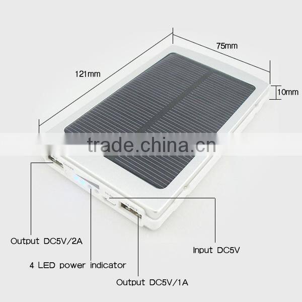 2015 Factory Price High Quality New Solar Power Bank Charger Products Distributor Slim Solar Power Bank 10000mah