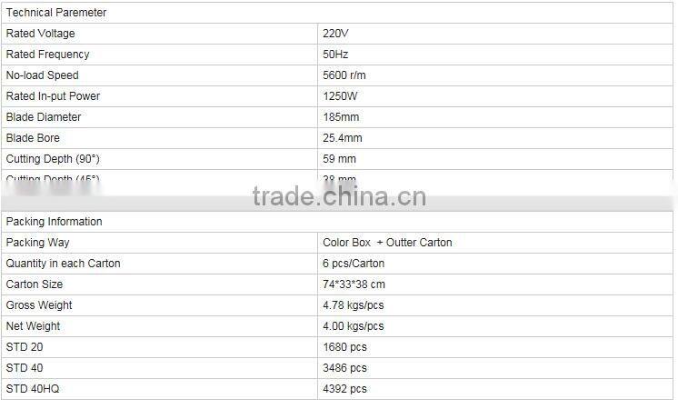 7'' professional electric circular saw