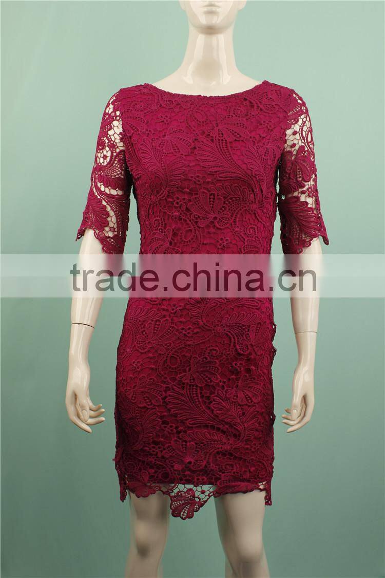 2016 S/S short sleeve red clor spring women new dresses