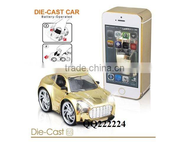 1:28 Hand-Driven Reaction Plated Metal toy car with light &music