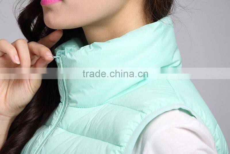 2015 Anti-Pilling green Down Vest for Womens
