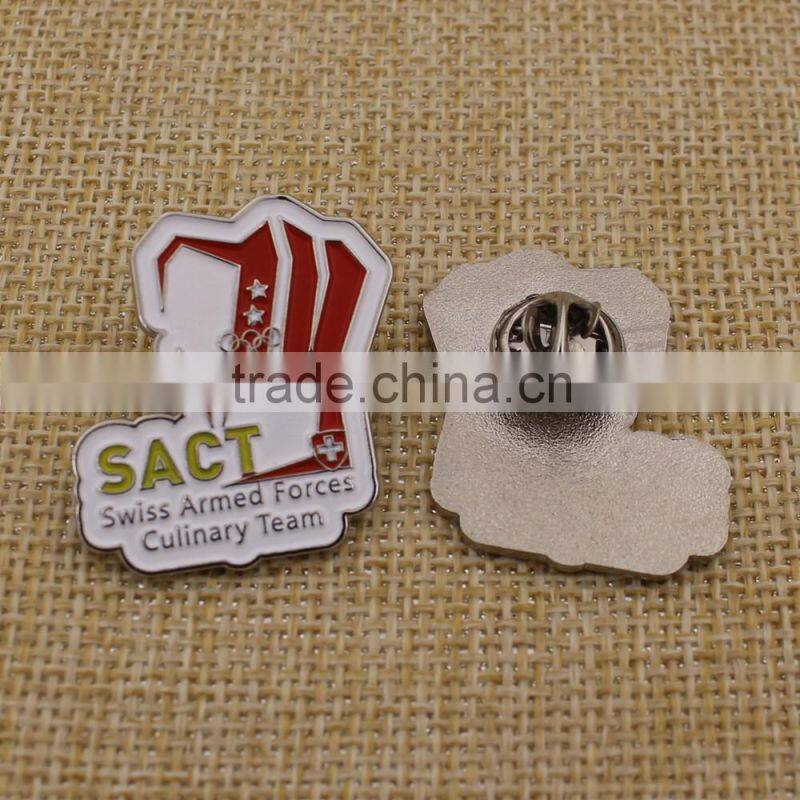 Promotional custom metal Swiss butterfly clutch pin back