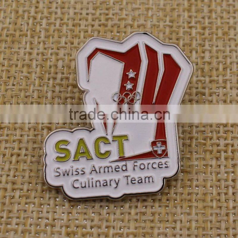 Promotional custom metal Swiss butterfly clutch pin back