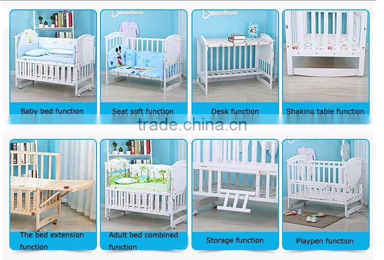 WBC-22B hot selling euro UK style multi-purposes baby cot dimensions, baby cot wheels