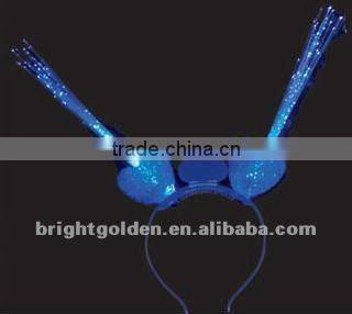 Rainbow led flashing fiber optic head bopper