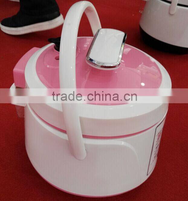 2016 new cute portable 2L white black pink baby multi camping rice pressure cooker mini travel cookers with handle