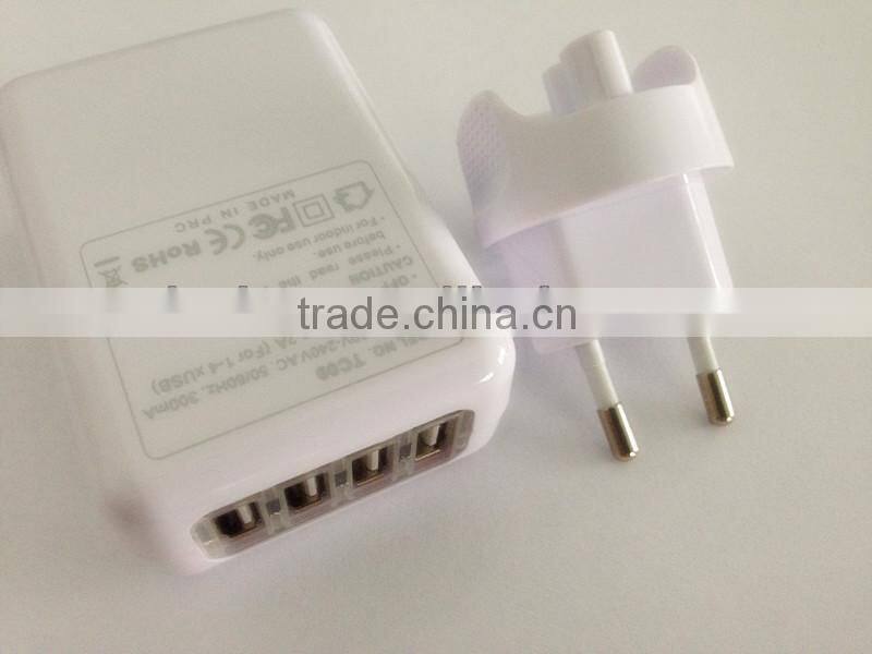 Universal USB travel power adapter charger 4 port AC /DC Switching power adapter for Smartphone , Android phones
