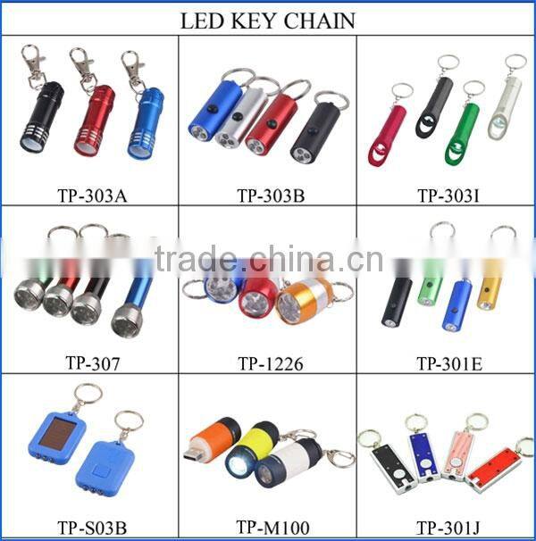 Free printing own logo 3 LEDs bottle opener keychain light promotional keyring gift