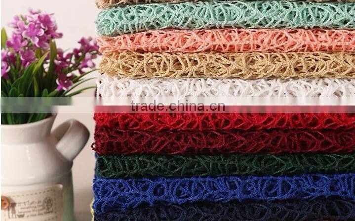 Wholesale polyester spandex lace fabric dress material