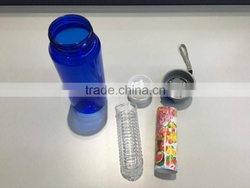 750ml BPA free fruit infuser tritan sport water bottle with infuser