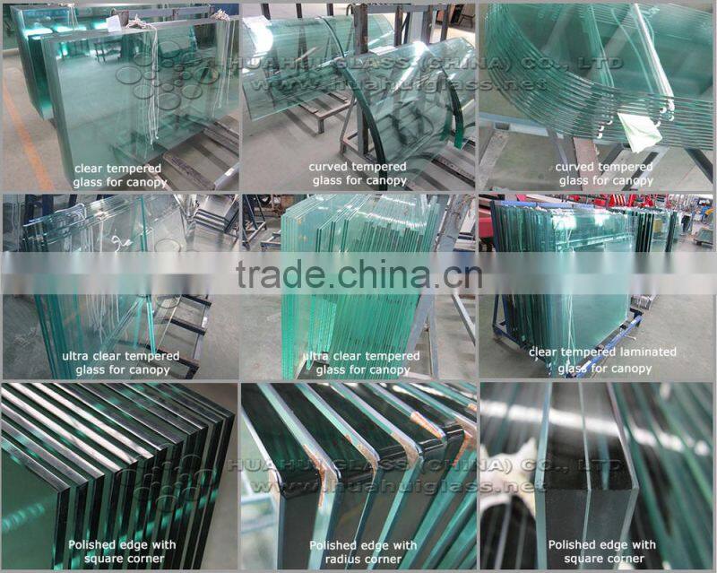 canopy glazing laminated safety clear glass with CE ISO9001 ANSI certificated