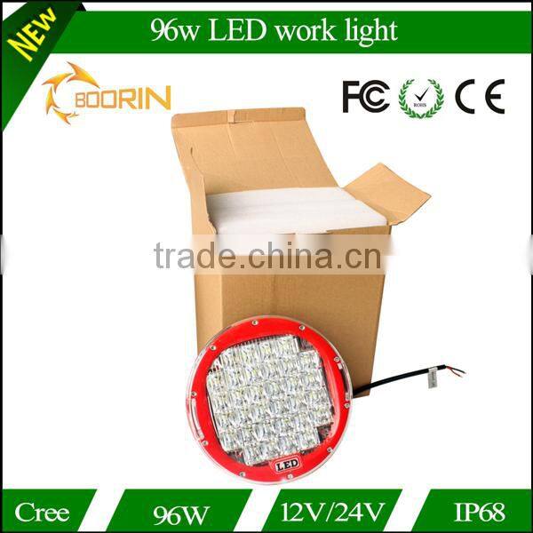 Truck tailer car Jeep 4x4 auto parts LED headlight type lighting,96W led driving light round,super brightness 96W LED work light