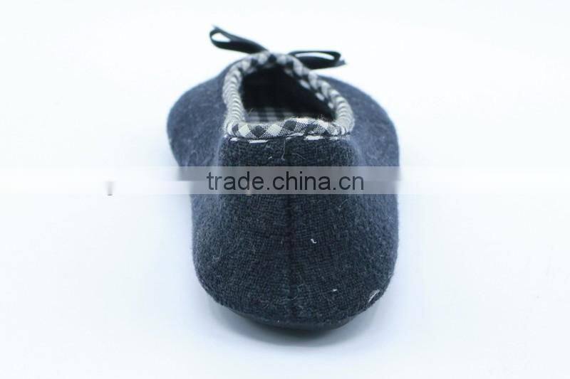 2016 black color soft fur top ballet shoes