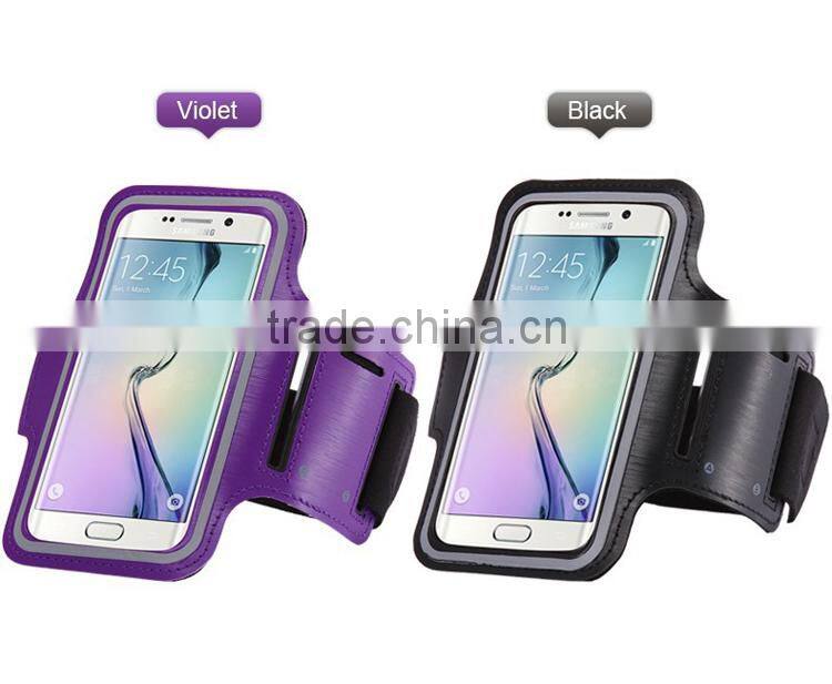 Waterproof Sport Running Armband For Samsung Galaxy S6/S6 Edge Gym Mobile Phone Arm Holder Belt Brush Leather Case