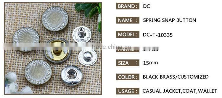 15MM Casual Fastener Twill Design Press Metal Snap Button for Casual Clothing