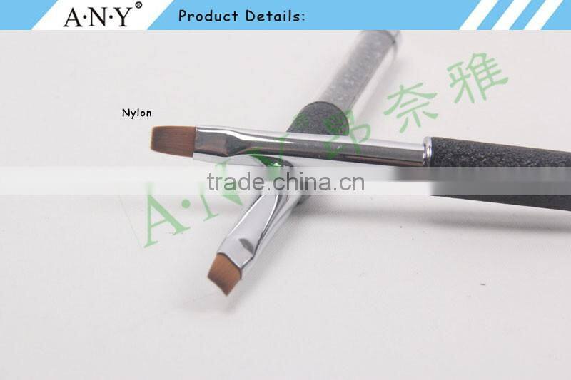 ANY New Arrival Mental Handle Pure Color Flat Hair Gel Nail Art Brush Hot Sale