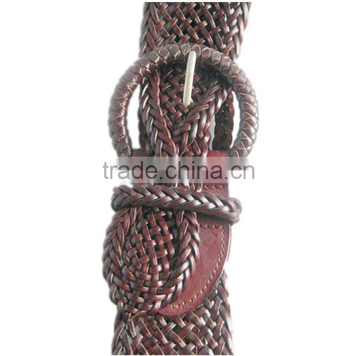 PU Basket Weave Braided Wide Cinch Belt For Woman