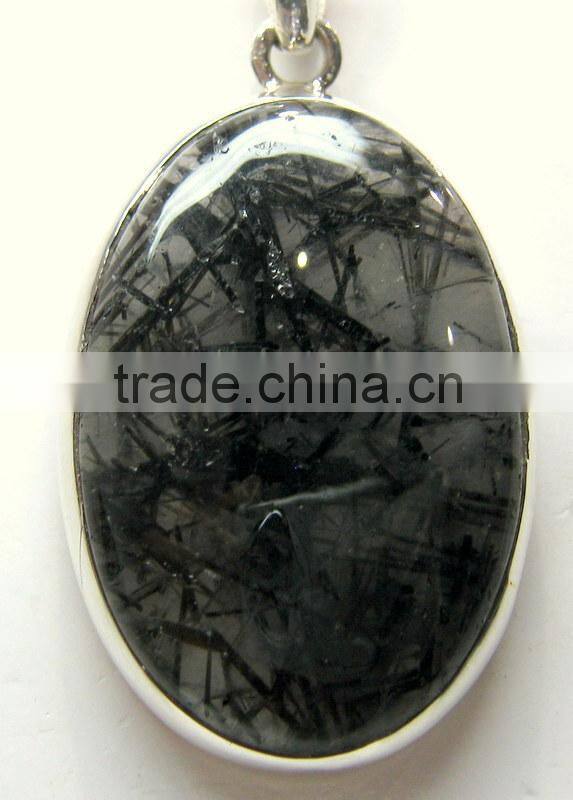 Turquoise Tumble Cabochon Pendant , 925 Solid Sterling Silver Pendant, Designer Silver Prong Pendant